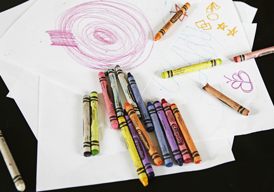 crayons with kids