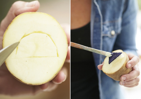 DIY potato print swaddles | 100 Layer Cakelet