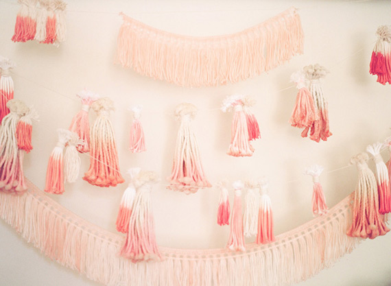 Dip-dyed tassels for Kelly's bohemian baby shower by Bash Please | Lovechild Photography | 100 Layer Cakelet