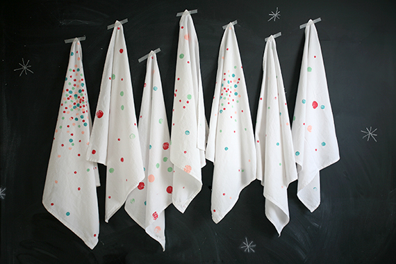 DIY handmade gift for kids | Potato stamped tea towels | 100 Layer Cakelet