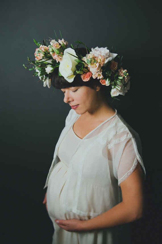 Flower crown maternity photos by Jayme Lang | 100 Layer Cakelet