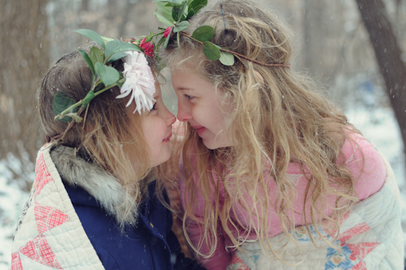 Four sisters snow shoot by Alea Moore | 100 Layer Cakelet