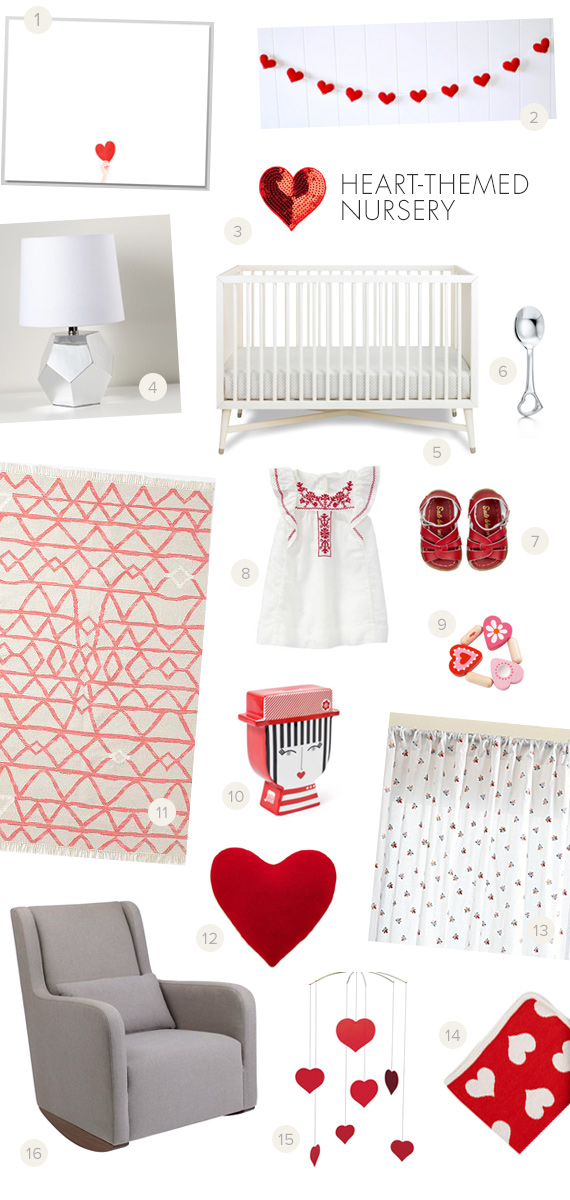 Modern heart-themed nursery | 100 Layer Cakelet