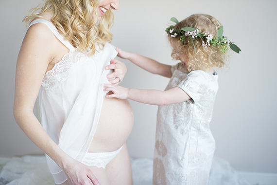 Studio mother-daughter maternity photos by Christie Graham Photography | Smitten Events | 100 Layer Cakelet