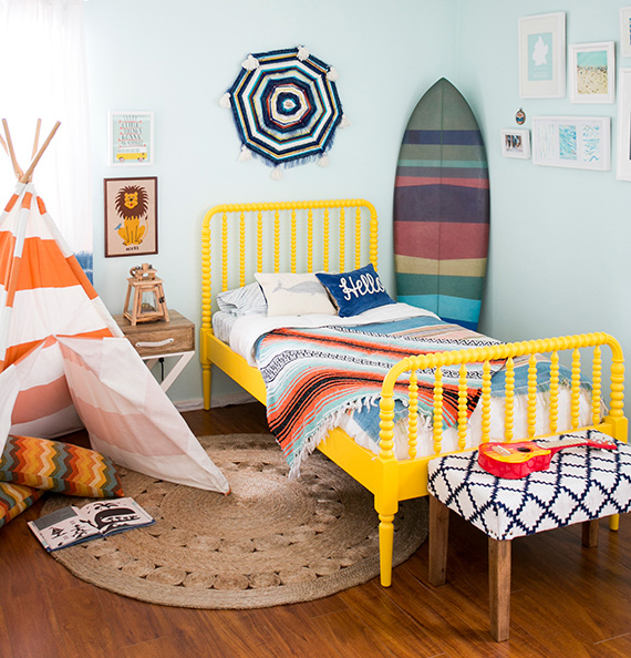 Nautical surf-themed bedroom | Photo by Scott Clark Photo | 100 Layer Cakelet