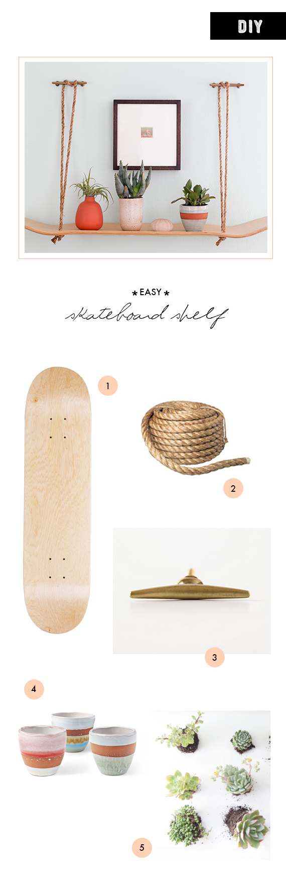 DIY Skateboard Shelf | 100 Layer Cakelet