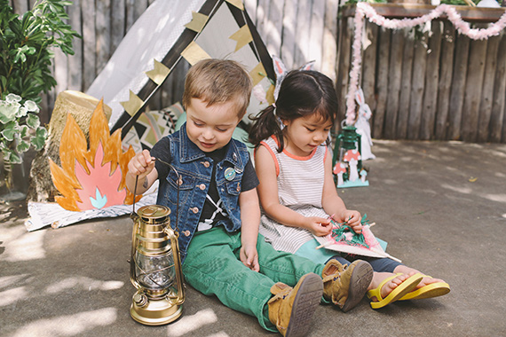 Girl's camping birthday by Pippa and Co. | Megan Small Photography | 100 Layer Cakelet 