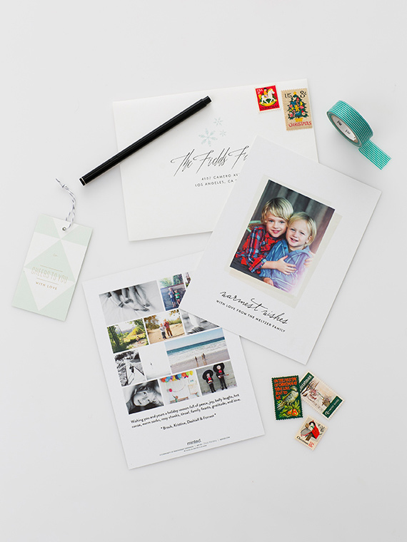 Custom holiday cards, gift tags, wrapping paper and decor from Minted | Photos by Scott Clark Photo | 100 Layer Cakelet