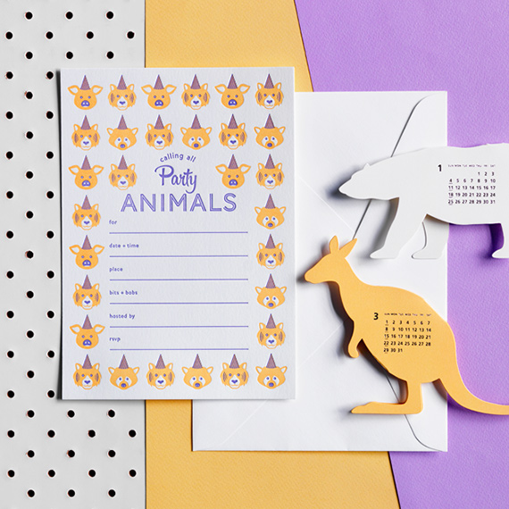 Lion and the Hunstman write-in letterpress invites | 100 Layer Cakelet