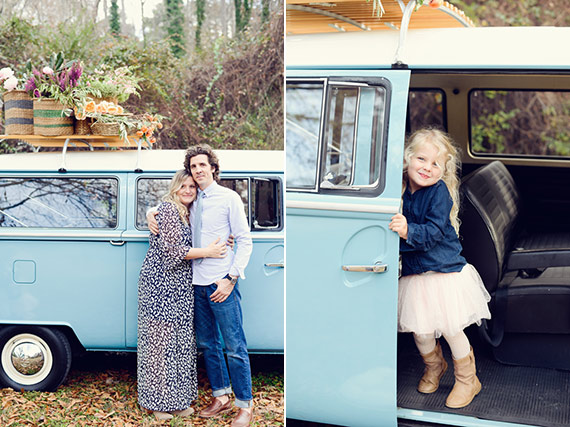 VW bus and flowers family photo shoot by Alea Moore Photography | 100 Layer Cakelet