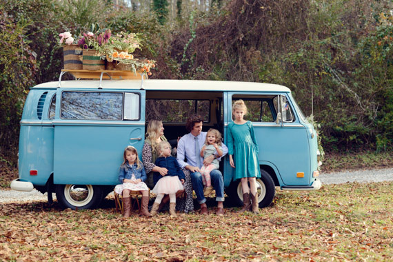 VW bus and flowers family photo shoot by Alea Moore Photography | 100 Layer Cakelet