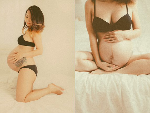Yuna Leonard's sexy self timer maternity photos. See more on 100layercakelet.com >