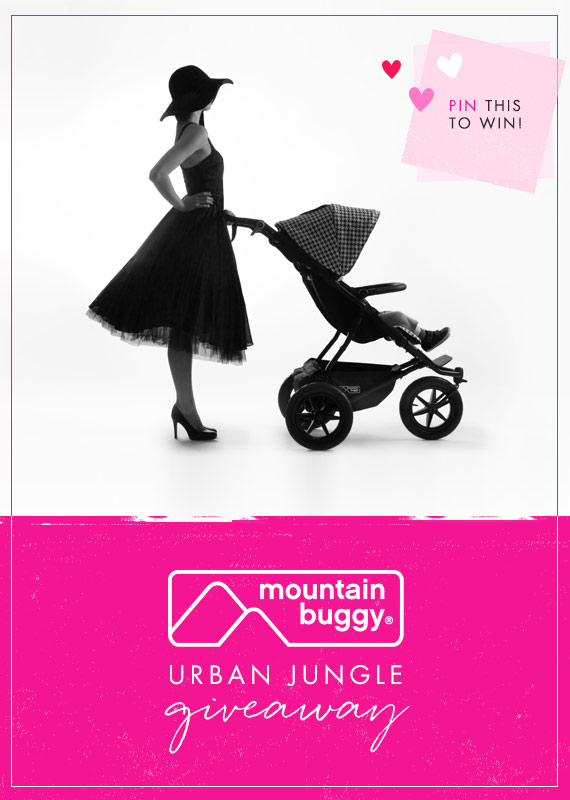 Pin this graphic to enter the Mountain Buggy Urban Jungle luxury stroller giveaway on 100layercakelet.com
