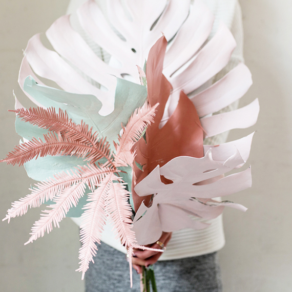 DIY painted tropical foliage
