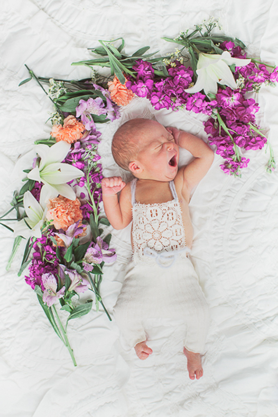 floral styled newborn photos