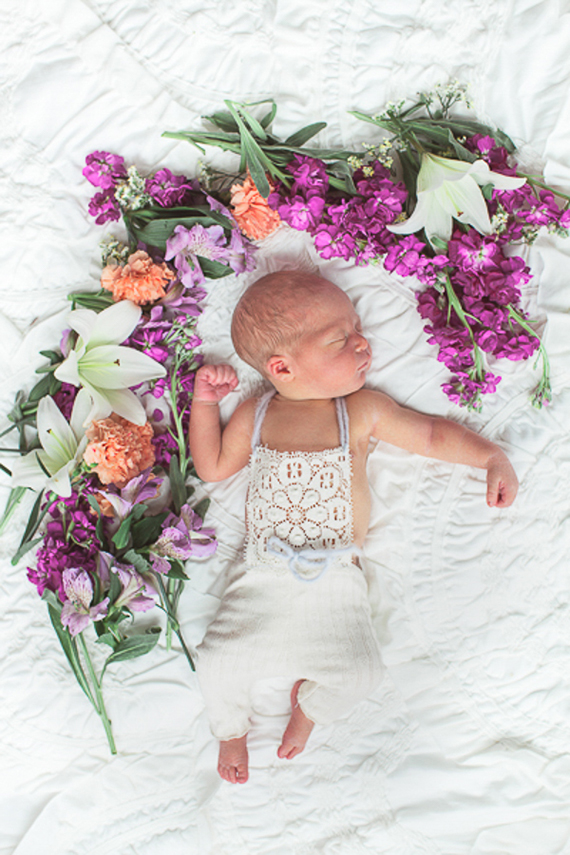 floral styled newborn photos