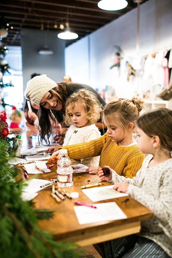 Kids holiday playdate and toy drive at Ollie & Me
