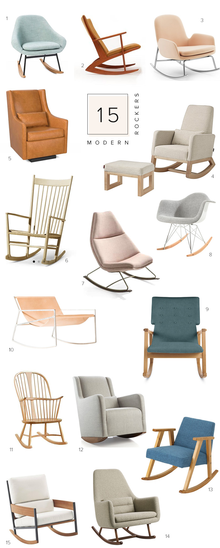 15 modern rocking chairs on 100 Layer Cakelet