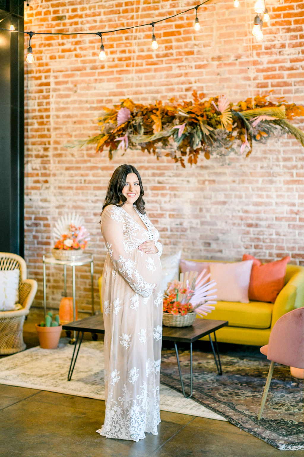 Friendsgiving inspired baby shower with autumn jewel tones