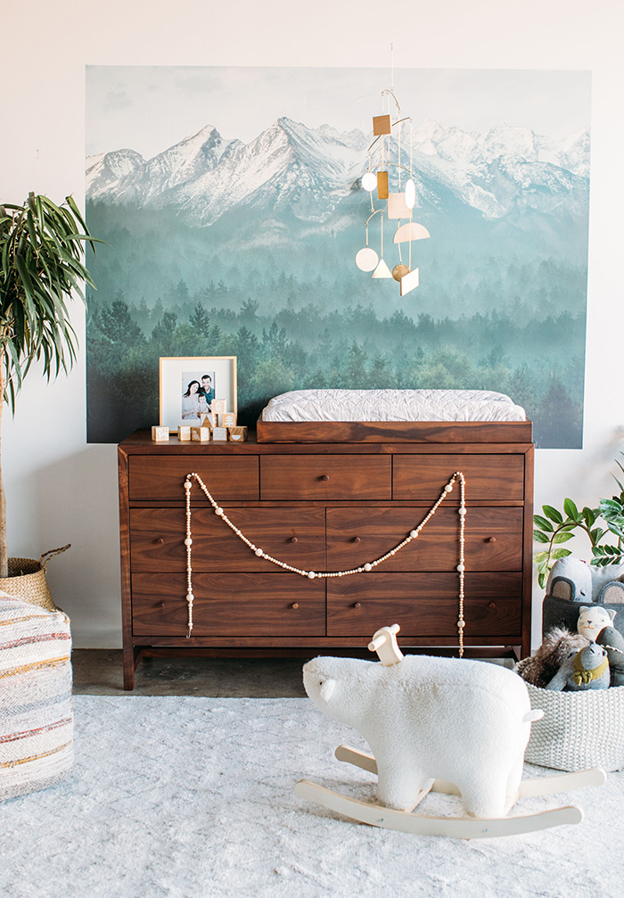 Sophisticated modern neutral nursery with Crate and Kids on 100 Layer Cakelet